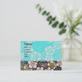 HAIKU/ZWARTE WITTE BLAUWE TURQUOÏNE-SPRINGSTROMEN VISITEKAARTJE (Staand voorkant)