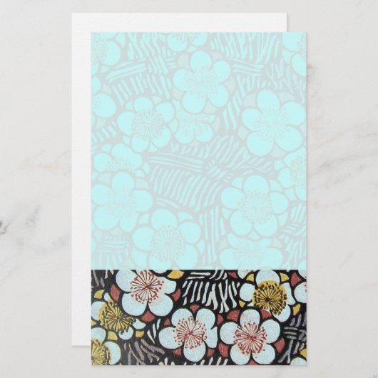 HAIKU/ZWARTE WITTE BLAUWGROEN BLAUWE SPRINGSTROMEN BRIEFPAPIER (Voorkant / Achterkant)