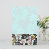 HAIKU/ZWARTE WITTE BLAUWGROEN BLAUWE SPRINGSTROMEN BRIEFPAPIER (Staand voorkant)