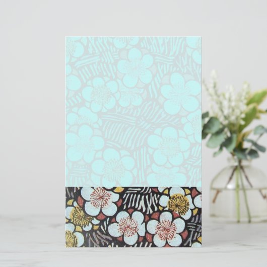 HAIKU/ZWARTE WITTE BLAUWGROEN BLAUWE SPRINGSTROMEN BRIEFPAPIER (Staand voorkant)