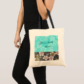 HAIKU/ZWARTE WITTE BLAUWGROEN BLAUWE SPRINGSTROMEN TOTE BAG (Voorkant (product))