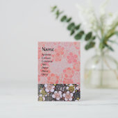 HAIKU/ZWARTE WITTE DRUKPINKSPRINGSTROMEN VISITEKAARTJE (Staand voorkant)