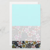 HAIKU/ZWARTE WITTE TURQUOISE BLAUWE SPRINGSTROMEN BRIEFPAPIER (Voorkant / Achterkant)