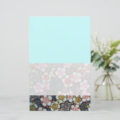 HAIKU/ZWARTE WITTE TURQUOISE BLAUWE SPRINGSTROMEN BRIEFPAPIER (Staand voorkant)