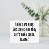 Haikus is gemakkelijk briefkaart (Staand voorkant)
