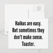 Haikus is gemakkelijk briefkaart (Voorkant / Achterkant)