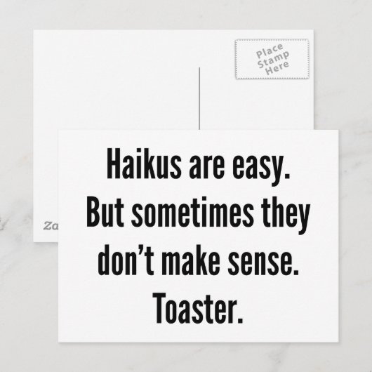Haikus is gemakkelijk briefkaart (Voorkant / Achterkant)