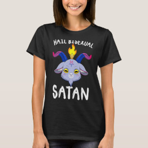 Hail Bisexual Satan Baphomet Goat Head Lgbt Bi Pri T-shirt