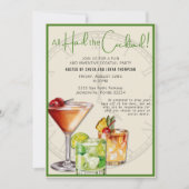 Hail de Cocktail Kleurrijke Party Uitnodiging (Voorkant)
