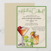 Hail de Cocktail Kleurrijke Party Uitnodiging (Voorkant / Achterkant)