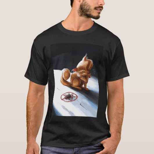 Hail Duivel Kat Pentagram T-shirt (Voorkant)