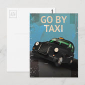Hail een Taxi Cab. Briefkaart (Voorkant / Achterkant)