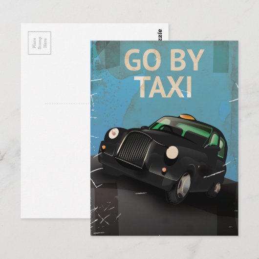 Hail een Taxi Cab. Briefkaart (Voorkant / Achterkant)