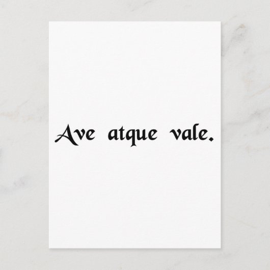 Hail en afscheid. briefkaart (Voorkant)