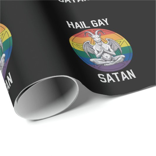 Hail Gay Satan Funny Gothic Gothic Goat LGBTQ Cadeaupapier (Rol Hoek)