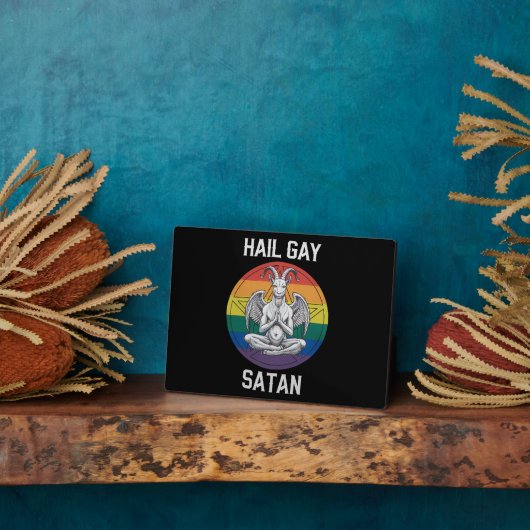 Hail Gay Satan Funny Gothic Gothic Goat LGBTQ Fotoplaat (Zijkant)