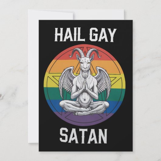 Hail Gay Satan Funny Gothic Gothic Goat LGBTQ Kaart (Voorkant)