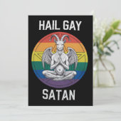Hail Gay Satan Funny Gothic Gothic Goat LGBTQ Kaart (Staand voorkant)