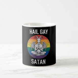Hail Gay Satan Funny Gothic Gothic Goat LGBTQ Koffiemok