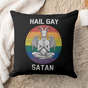 Hail Gay Satan Funny Gothic Gothic Goat LGBTQ Kussen