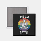 Hail Gay Satan Funny Gothic Gothic Goat LGBTQ Magneet (Voorkant / Achterkant)