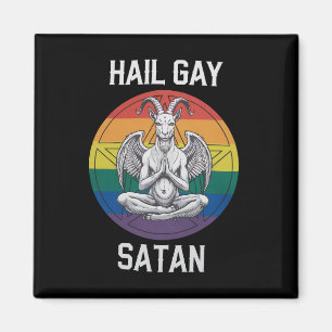 Hail Gay Satan Funny Gothic Gothic Goat LGBTQ Magneet