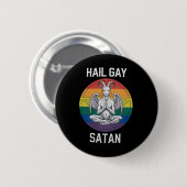 Hail Gay Satan Funny Gothic Gothic Goat LGBTQ Ronde Button 5,7 Cm (Voorkant /achterkant)