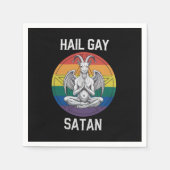 Hail Gay Satan Funny Gothic Gothic Goat LGBTQ Servet (Voorkant)