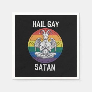 Hail Gay Satan Funny Gothic Gothic Goat LGBTQ Servet