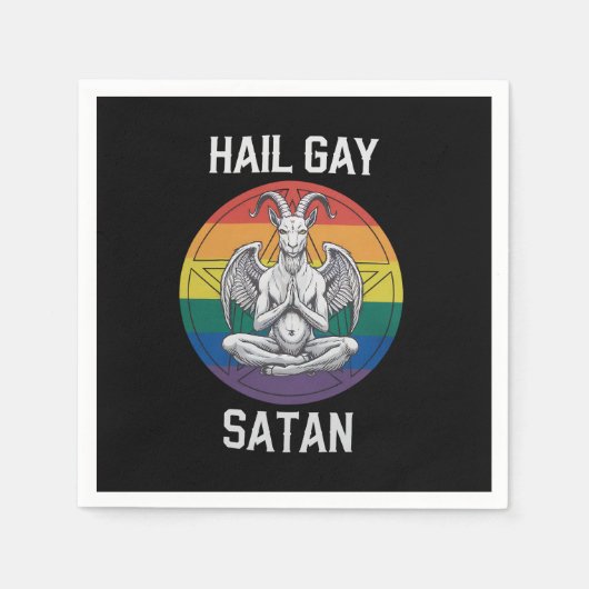 Hail Gay Satan Funny Gothic Gothic Goat LGBTQ Servet (Voorkant)