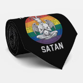 Hail Gay Satan Funny Gothic Gothic Goat LGBTQ Stropdas (Opgerold)