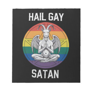 Hail Gay Satan Grappige Goth Gotische Geit LGBTQ Notitieblok