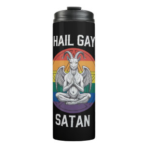 Hail Gay Satan Grappige Goth Gotische Geit LGBTQ Thermosbeker