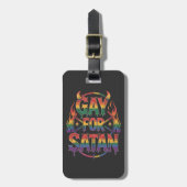 Hail Gay Satan Rainbow Baphomet Duivel Geit LGBTQ Bagagelabel (Voorkant verticaal)