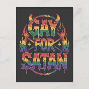 Hail Gay Satan Rainbow Baphomet Duivel Geit LGBTQ Feestdagenkaart