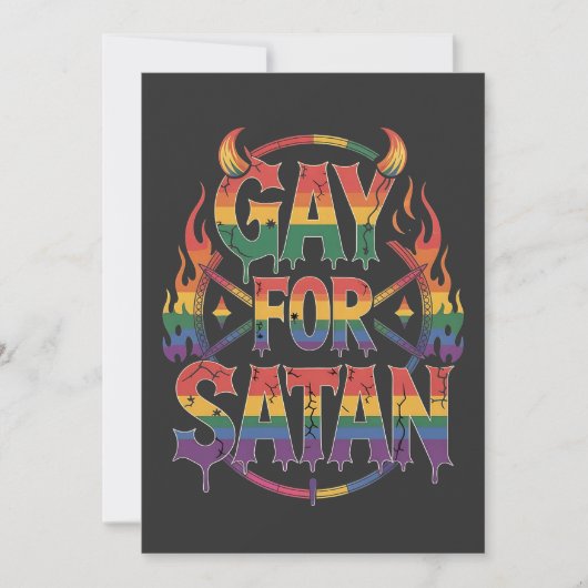 Hail Gay Satan Rainbow Baphomet Duivel Geit LGBTQ Feestdagenkaart (Voorkant)
