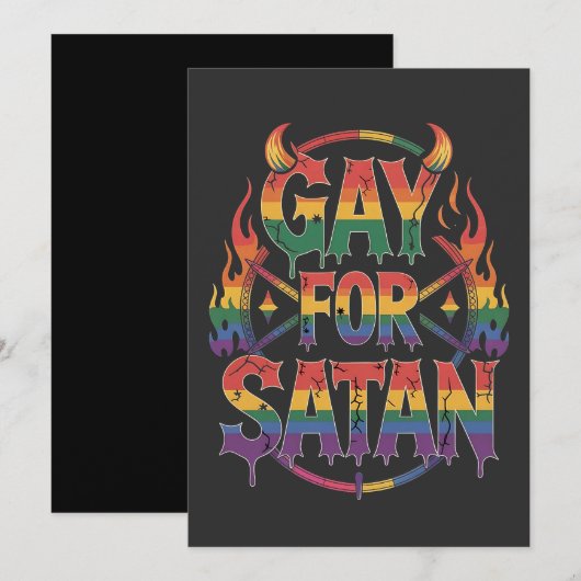 Hail Gay Satan Rainbow Baphomet Duivel Geit LGBTQ Feestdagenkaart (Voorkant / Achterkant)