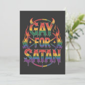 Hail Gay Satan Rainbow Baphomet Duivel Geit LGBTQ Feestdagenkaart (Staand voorkant)