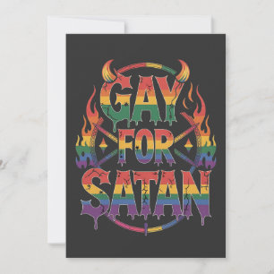 Hail Gay Satan Rainbow Baphomet Duivel Geit LGBTQ Feestdagenkaart