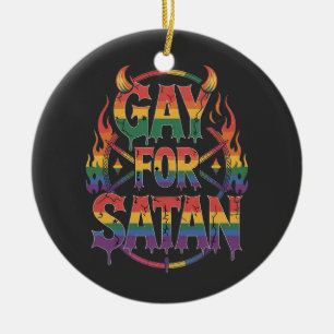 Hail Gay Satan Rainbow Baphomet Duivel Geit LGBTQ Keramisch Ornament