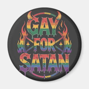 Hail Gay Satan Rainbow Baphomet Duivel Geit LGBTQ Magneet