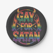 Hail Gay Satan Rainbow Baphomet Duivel Geit LGBTQ Papieren Bordje (Voorkant)