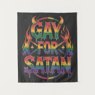 Hail Gay Satan Rainbow Baphomet Duivel Geit LGBTQ Wandkleed