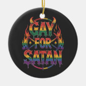 Hail Gay Satan Regenboog Baphomet Duivel Geit LGBT Keramisch Ornament (Voorkant)