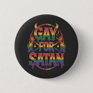 Hail Gay Satan Regenboog Baphomet Duivel Geit LGBT Ronde Button 5,7 Cm
