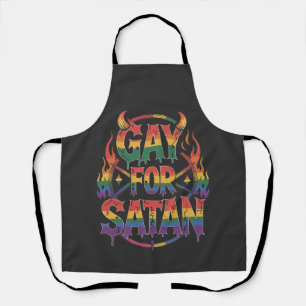 Hail Gay Satan Regenboog Baphomet Duivel Geit LGBT Schort