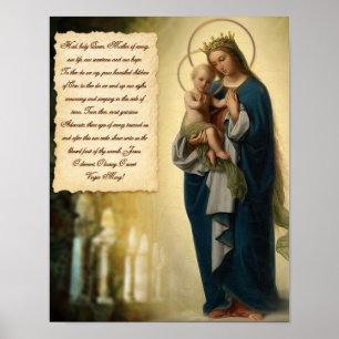 HAIL HOLY QUEEN PRAYER POSTER