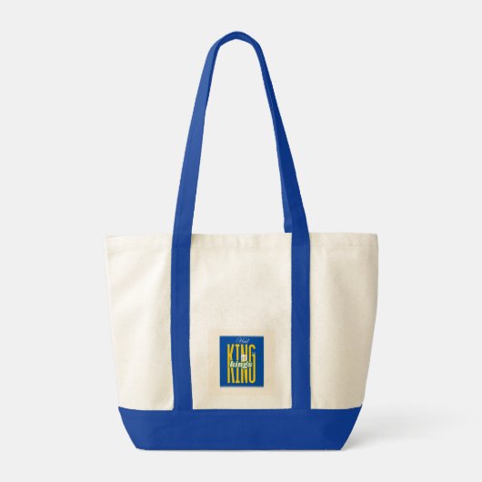 "Hail King of Kings" Koningsblauwe Canvas Tas - S (Achterkant)