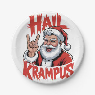 Hail Krampus Duivel Hoorn Krampus Rock Papieren Bordje