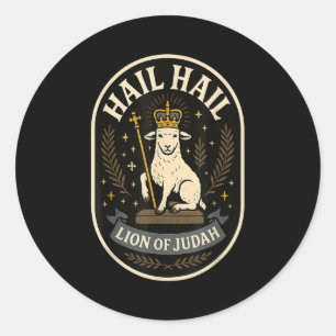 Hail Leeuw Van Juda - Kordaat Embleem Jezus Christ Ronde Sticker